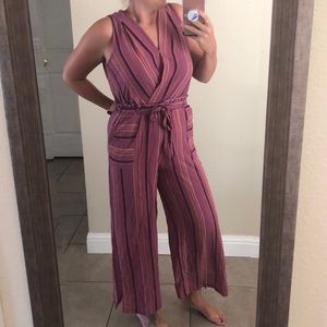Monteau Striped jumpsuit SZ L NWT